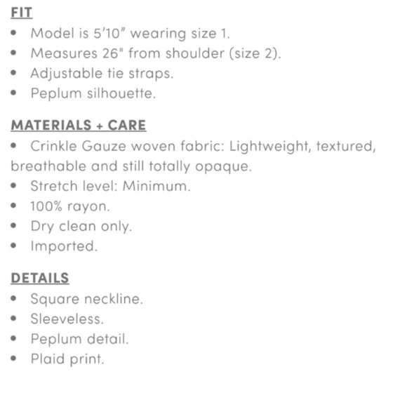 Torrid Peplum Smocked Bodice Crinkle Gauze Cami Plaid White 4X NWT - Picture 6 of 12